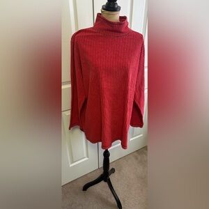 Hanes Signature Collection Bold Red Women's Turtleneck Sweater